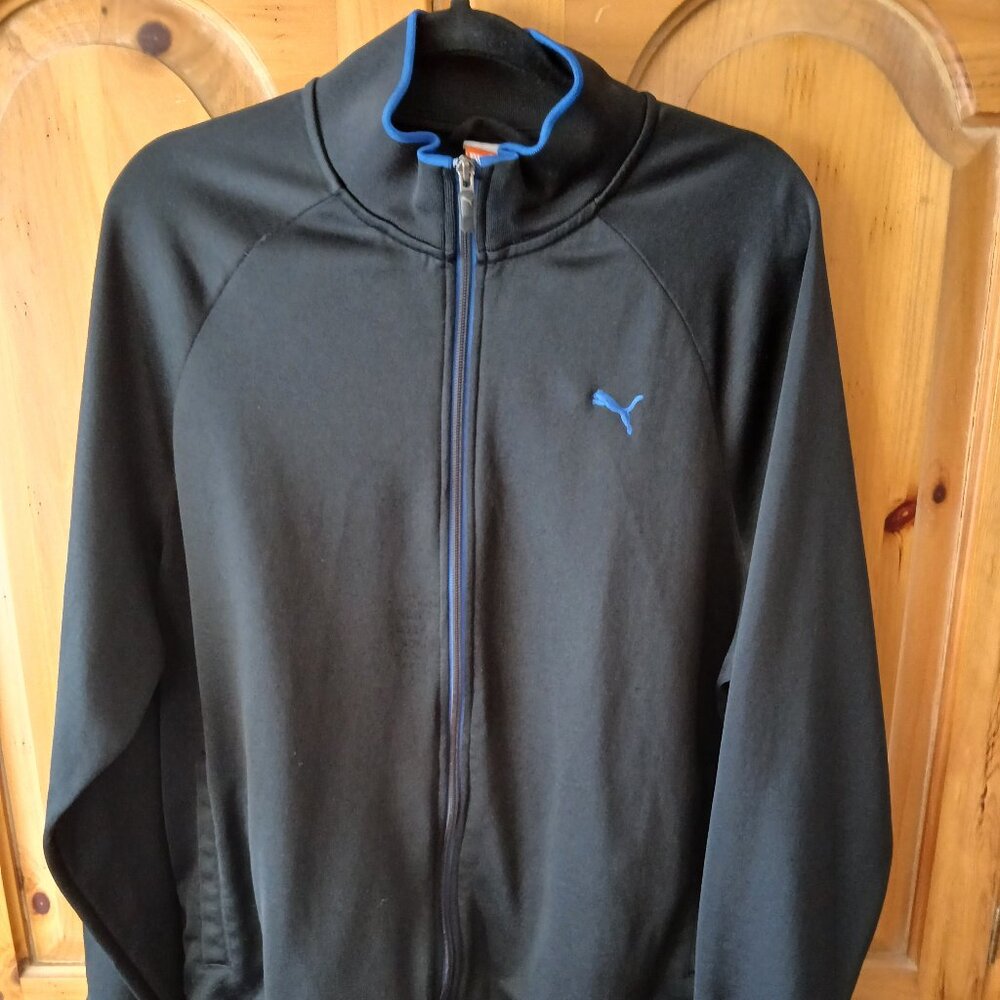 Puma Sport Lifestyle Dry Cell Mens Full Zip Track Jacket Size Large, Black EUC